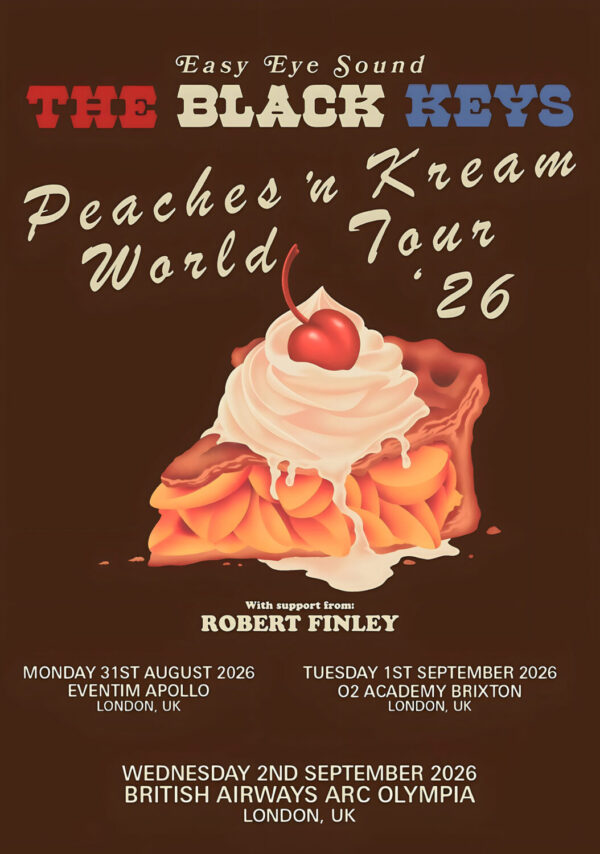 THE BLACK KEYS Peaches 'n Kream 2026 UK Tour LONDON Poster