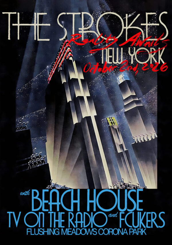 THE STROKES Reality Awaits 2026 Tour NEW YORK Flushing Meadows Park Poster
