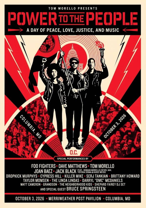 TOM MORELLO Power To The People 2026 Festival Foo Fighters Line Up Tour Poster