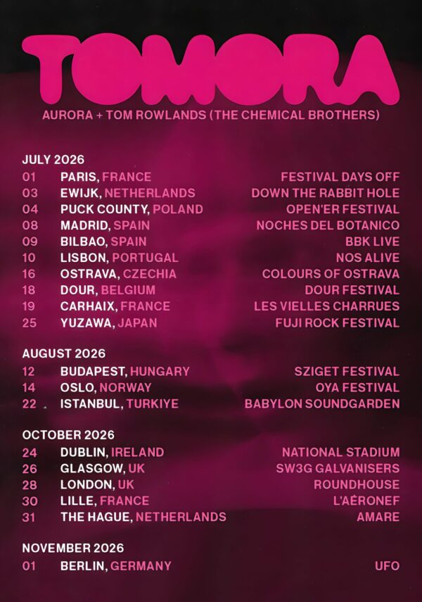 TOMORA Come Closer 2026 UK & Europe Tour Poster