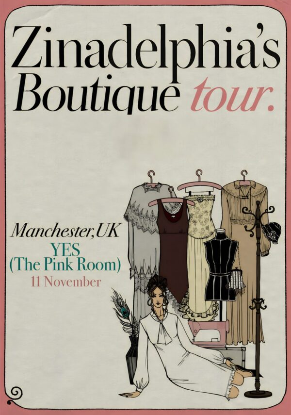 ZINADELPHIA The Boutique 2026 UK Tour MANCHESTER Poster