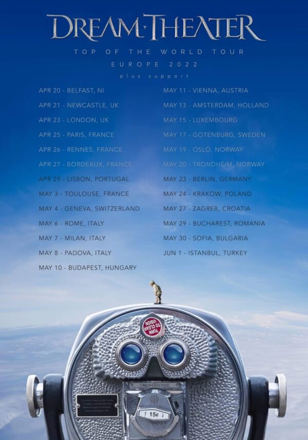 DREAM THEATER Top Of The World 2022 Tour Poster Print