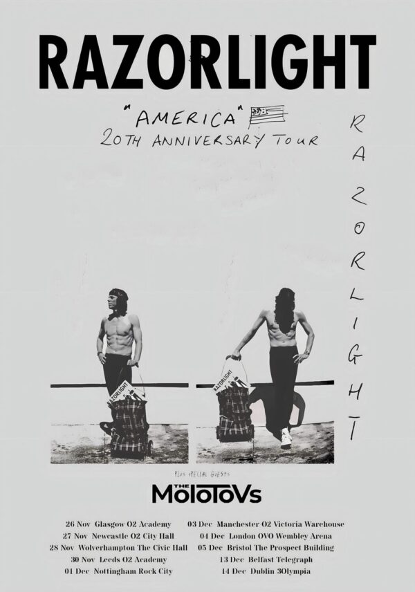 RAZORLIGHT America 20th Anniversary 2026 UK & Ireland Tour Poster