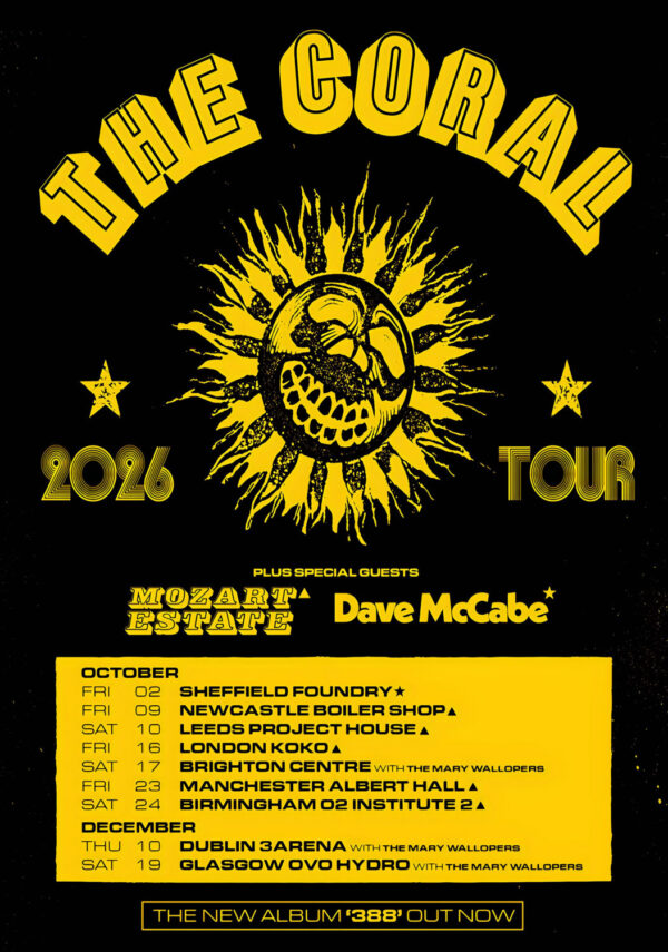 THE CORAL Live 388 2026 UK & Ireland Tour Poster