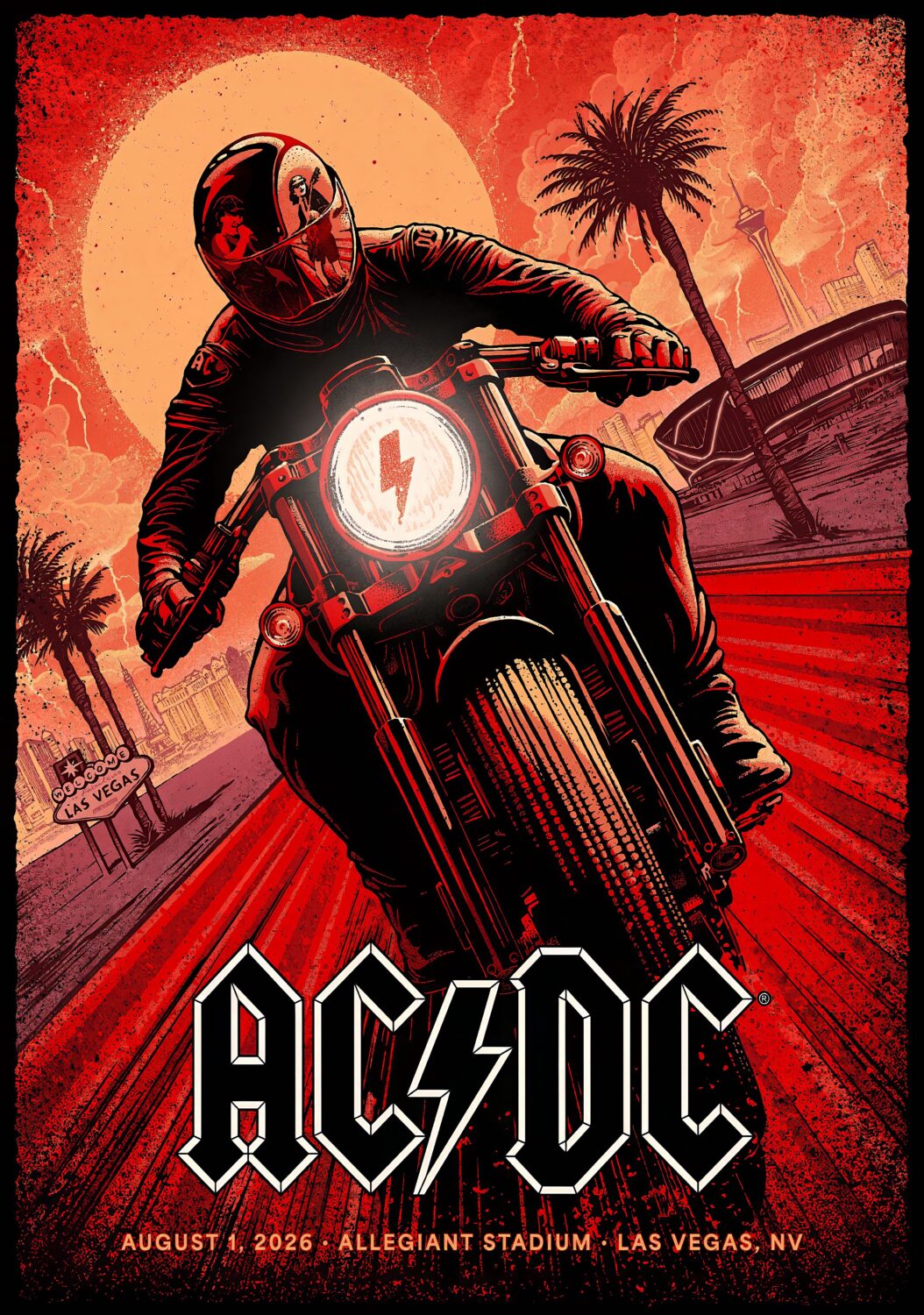 AC/DC Power Up (PWR UP) 2026 Tour LAS VEGAS Allegiant Stadium - 1 August 2026 Poster Print