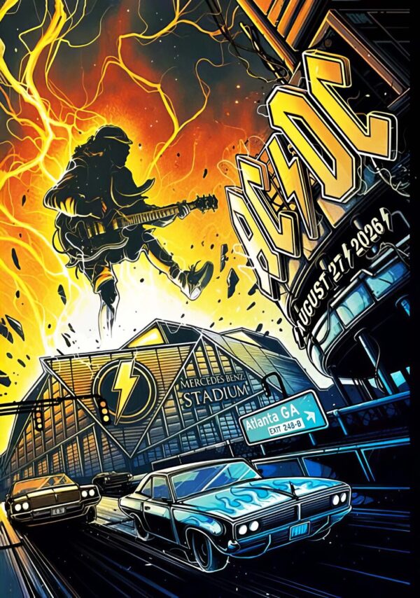 AC/DC Power Up (PWR UP) 2026 Tour ATLANTA Mercedes-Benz Stadium - 27 August 2026 Poster Print