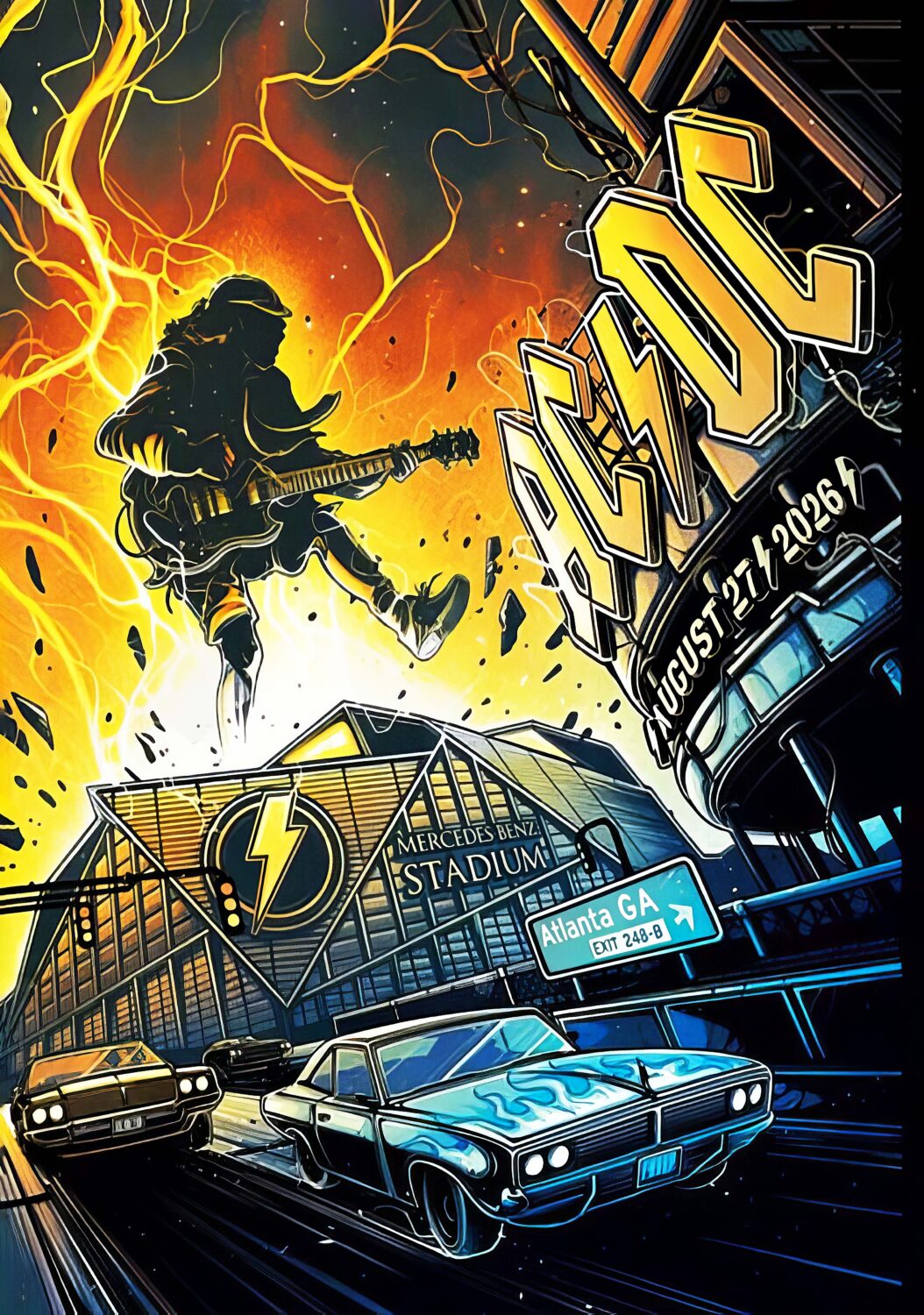 AC/DC Power Up (PWR UP) 2026 Tour ATLANTA Mercedes-Benz Stadium - 27 August 2026 Poster Print