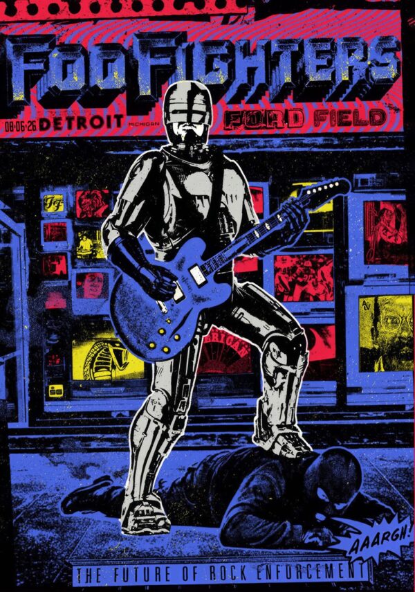 FOO FIGHTERS Take Cover 2026 Tour DETROIT Ford Field - 6 August 2026 Poster Print