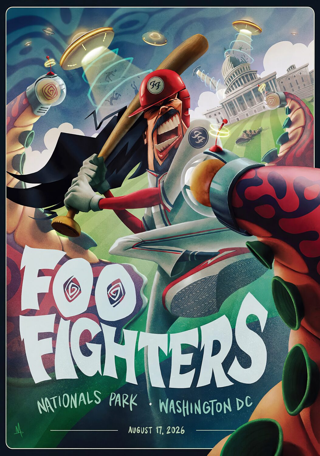 FOO FIGHTERS Take Cover 2026 Tour WASHINGTON Nationals Park - 17 August 2026 Poster Print