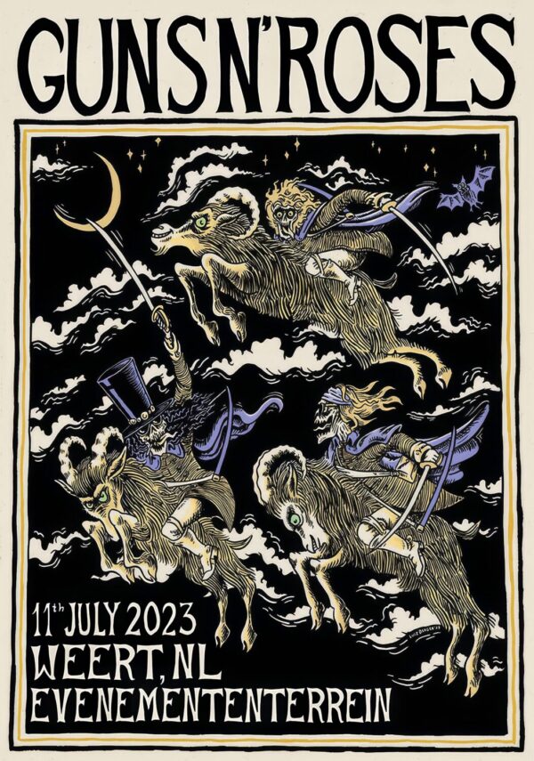 GUNS N ROSES World Tour 2023 Live WEERT Evenemententerrein - 11 July 2023 Poster Print