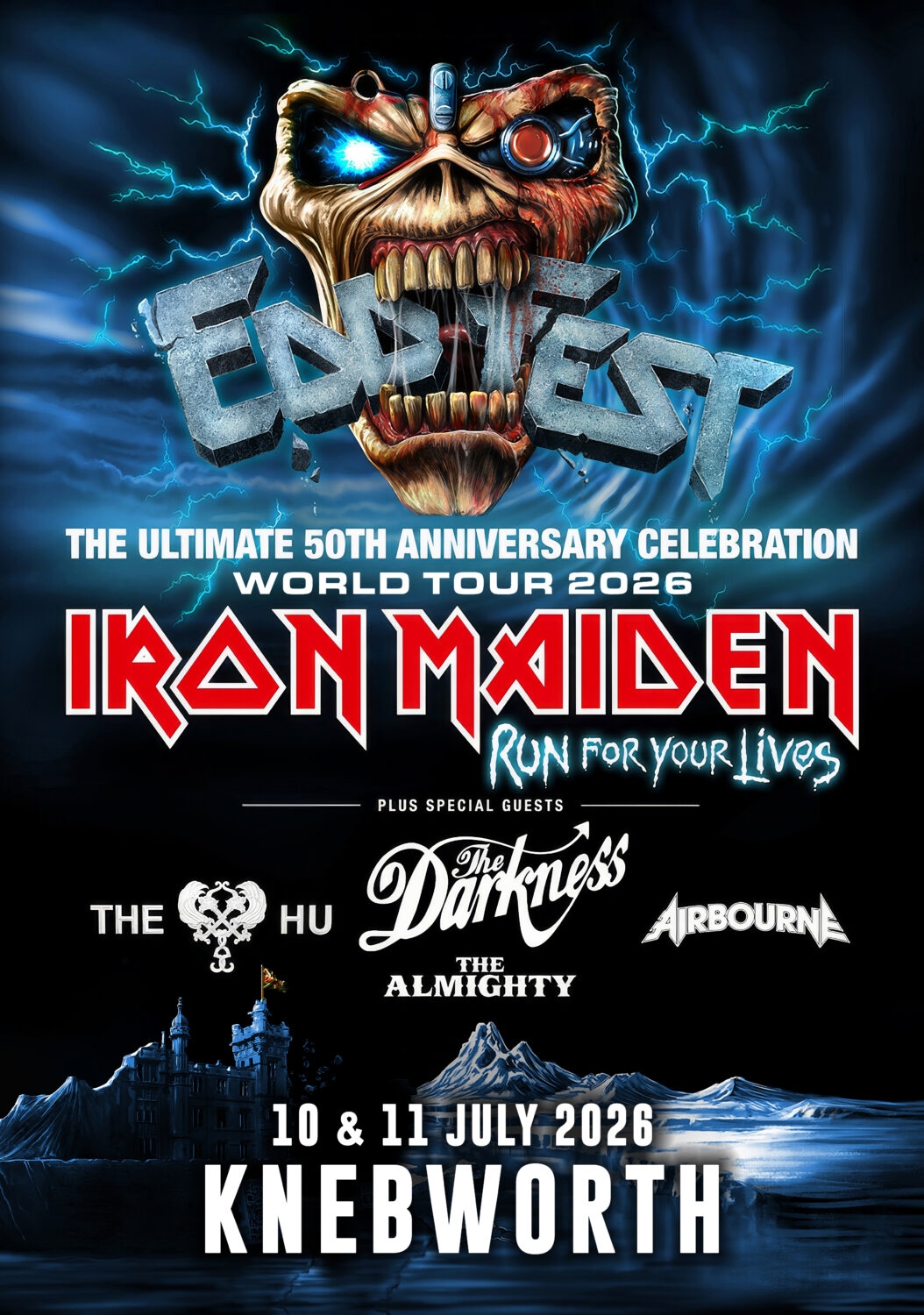 IRON MAIDEN Run For Your Lives EDDFEST 2026 Tour KNEBWORTH Poster Print