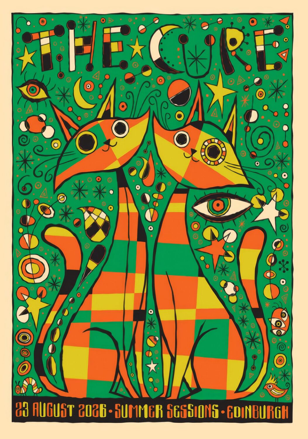 THE CURE Live Summer 2026 Tour EDINBURGH Summer Sessions - 23 August 2026 Poster Print