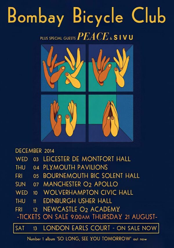 BOMBAY BICYCLE CLUB So Long, See You Tomorrow 2014 UK Tour Poster Print