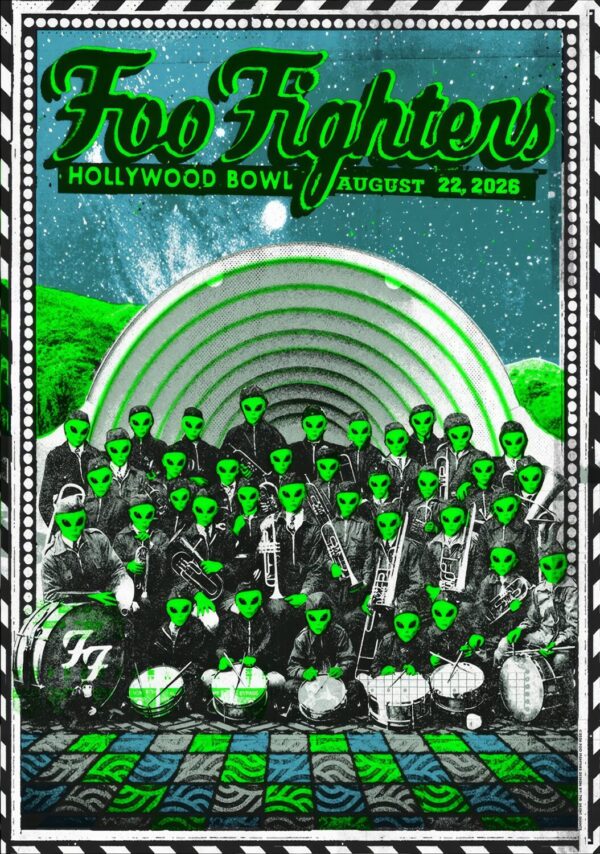 FOO FIGHTERS Take Cover 2026 Tour LOS ANGELES Hollywood Bowl - 22 August 2026 Poster Print