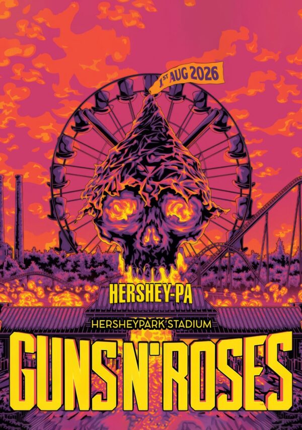 GUNS N ROSES World Tour 2026 Live HERSHEY Hersheypark Stadium - 1 August 2026 Poster Print