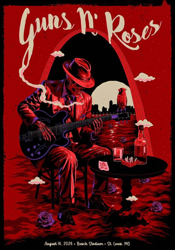 GUNS N ROSES World Tour 2026 Live ST. LOUIS Busch Stadium - 16 August 2026 Poster Print