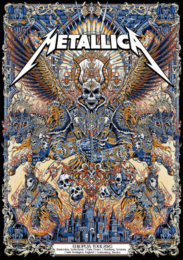 METALLICA M72 Live 2023 European Tour BLUE Poster Print