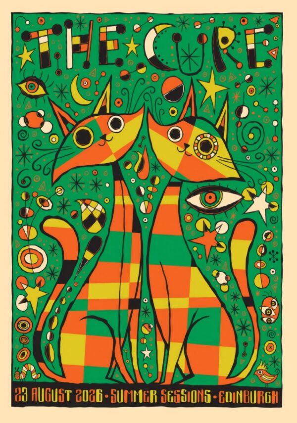 THE CURE Live Summer 2026 Tour EDINBURGH Summer Sessions - 23 August 2026 Poster Print