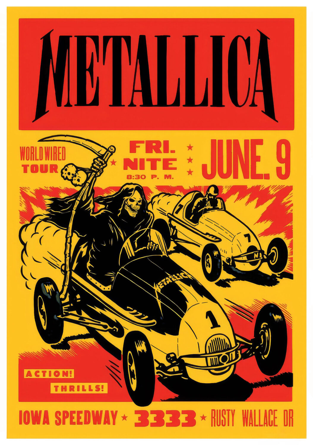 METALLICA WorldWired 2017 Tour NEWTON Iowa Speedway Poster Print