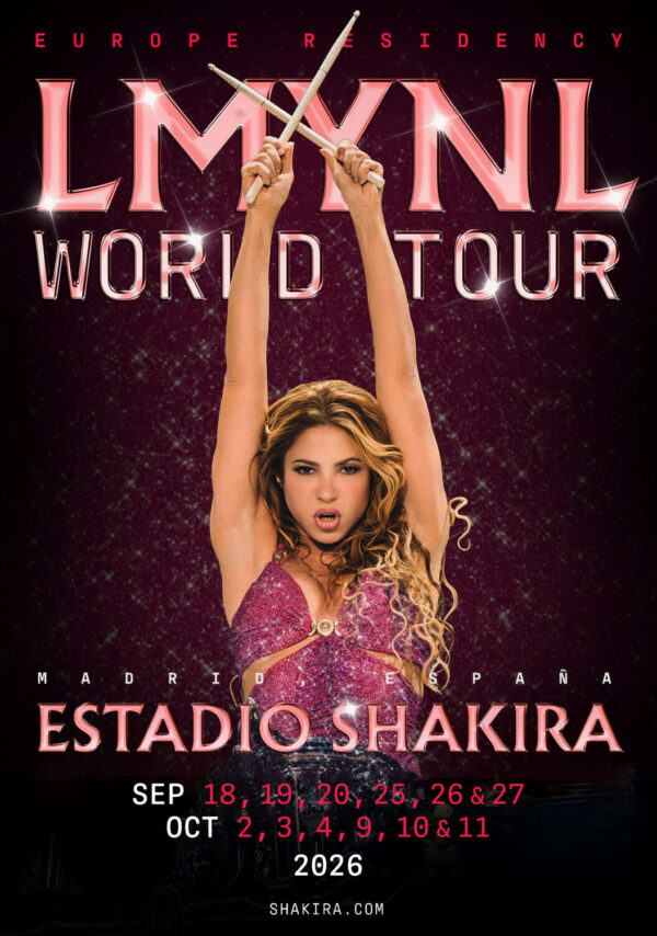 SHAKIRA LMYNL 2026 Tour MADRID Shakira Stadium España Poster Print