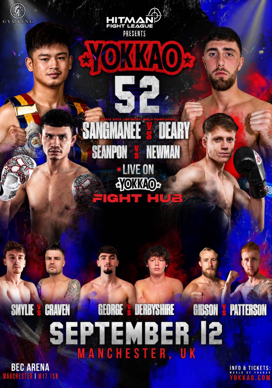 YOKKAO 52 Sangmanee vs. Anthony Deary 2026 Boxing Fight BEC Arena MANCHESTER Poster Print