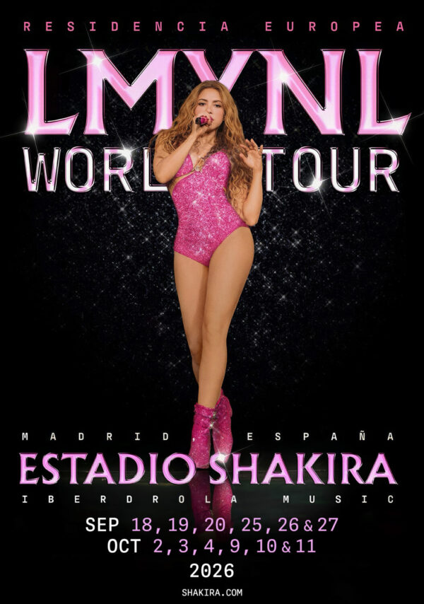 SHAKIRA LMYNL 2026 Tour MADRID Shakira Stadium España Poster Print