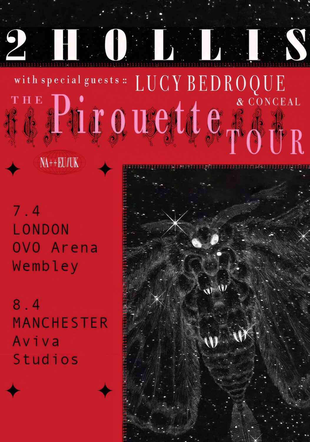 2HOLLIS The Pirouette 2027 Tour LONDON - MANCHESTER Poster Print