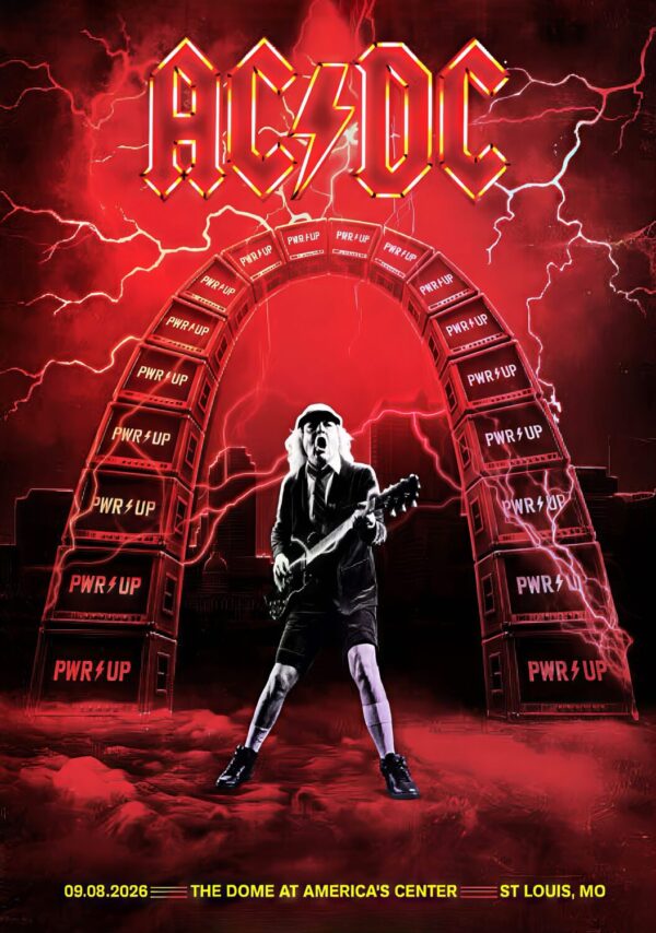 AC/DC Power Up (PWR UP) 2026 Tour ST LOUIS The Dome - 8 September 2026 Poster Print