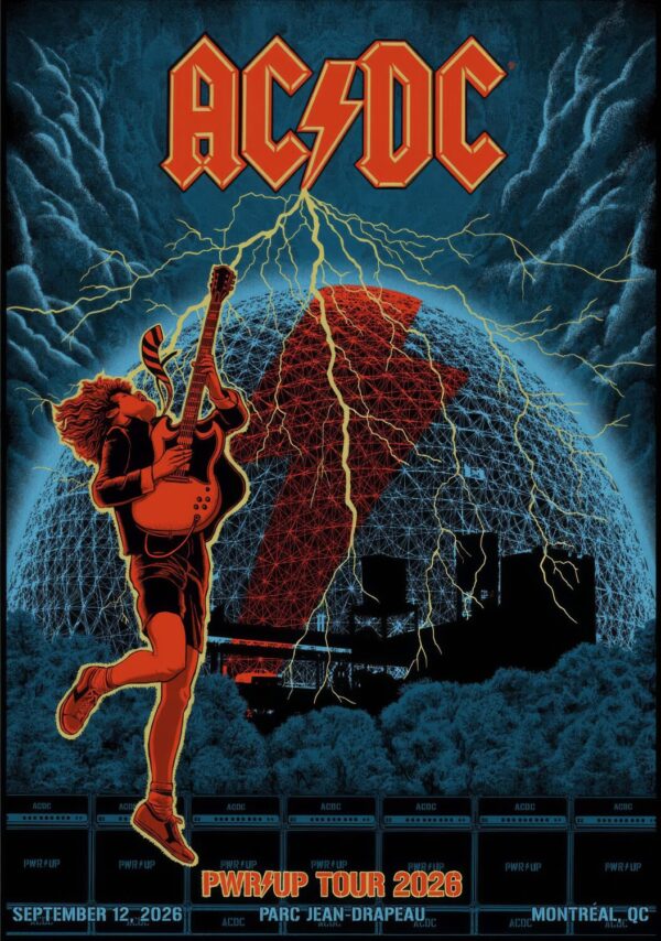 AC/DC Power Up (PWR UP) 2026 Tour MONTREAL Parc Jean-Drapeau - 12 September 2026 Poster Print