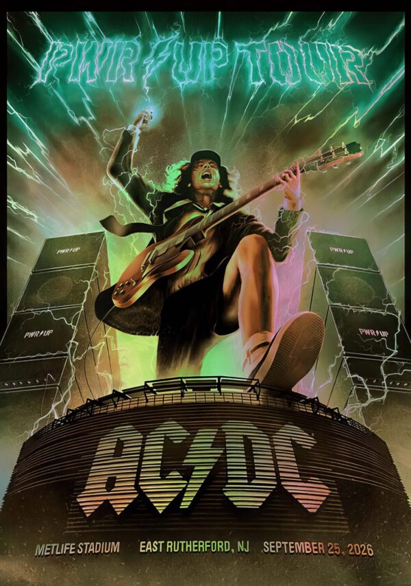 AC/DC Power Up (PWR UP) 2026 Tour EAST RUTHERFORD MetLife Stadium - 25 September 2026 Poster Print