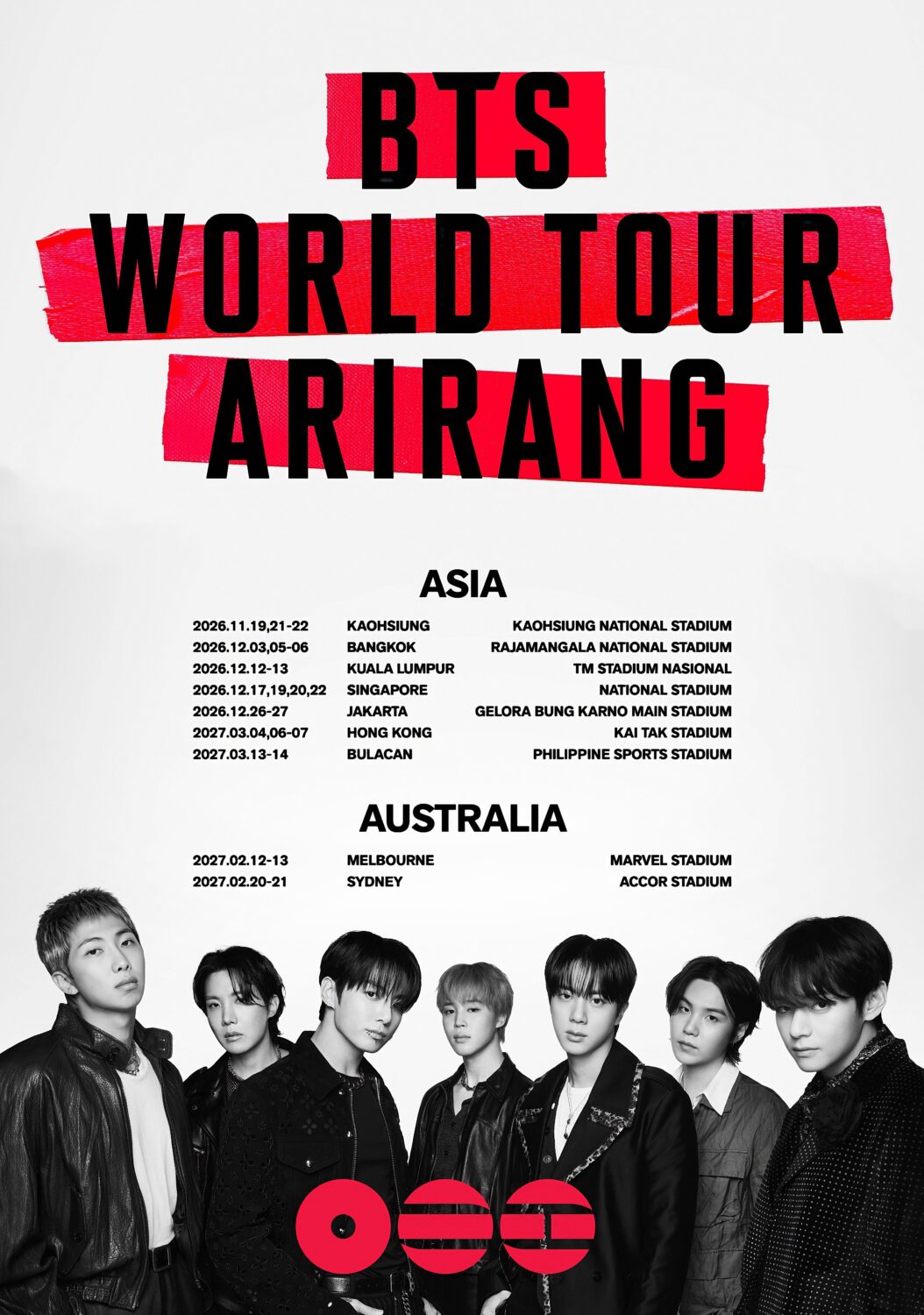 BTS (band) Arirang 2026-2027 Asia & Australia Tour Poster Print