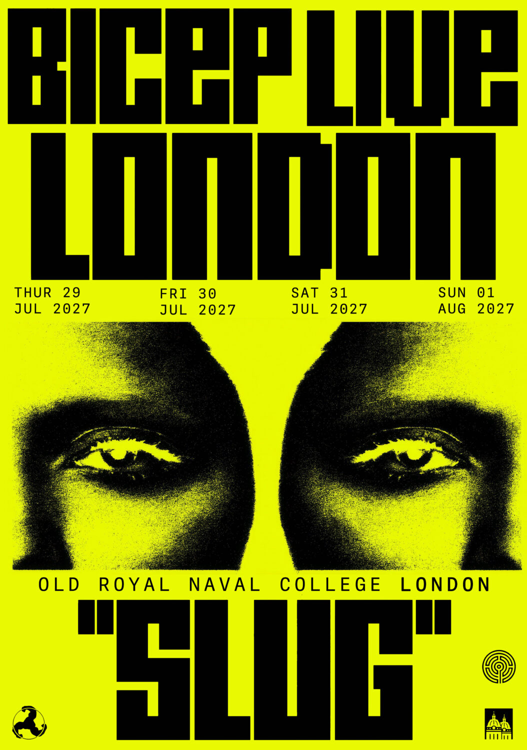 BICEP Live SLUG 2027 Tour LONDON Old Royal Navel College Poster Print