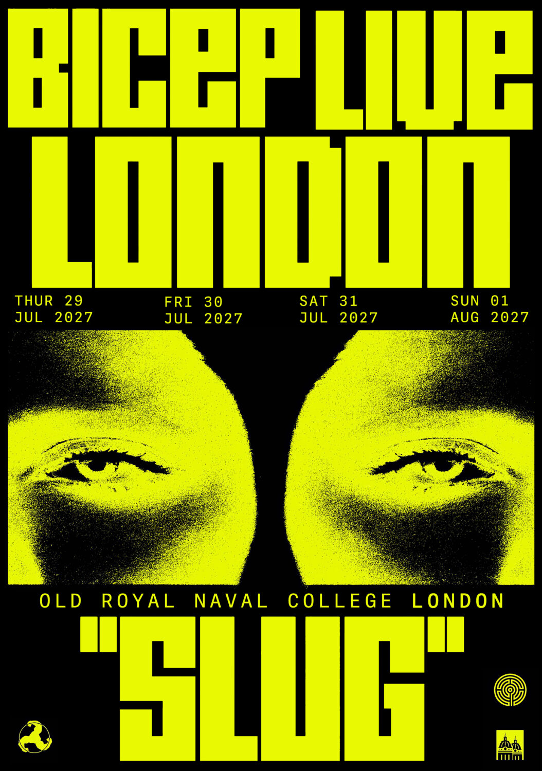 BICEP Live SLUG 2027 Tour LONDON Old Royal Navel College Poster Print