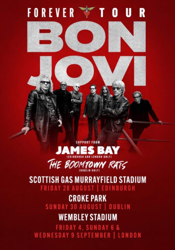 BON JOVI Forever 2026 UK Stadium Tour Poster