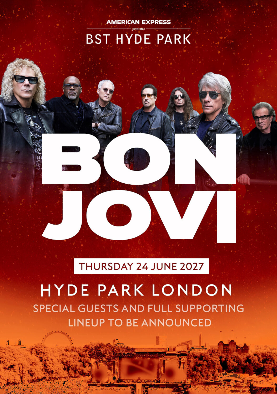 BON JOVI Forever Tour LONDON BST (British Summer Time) Hyde Park - 24 June 2027 Poster Print