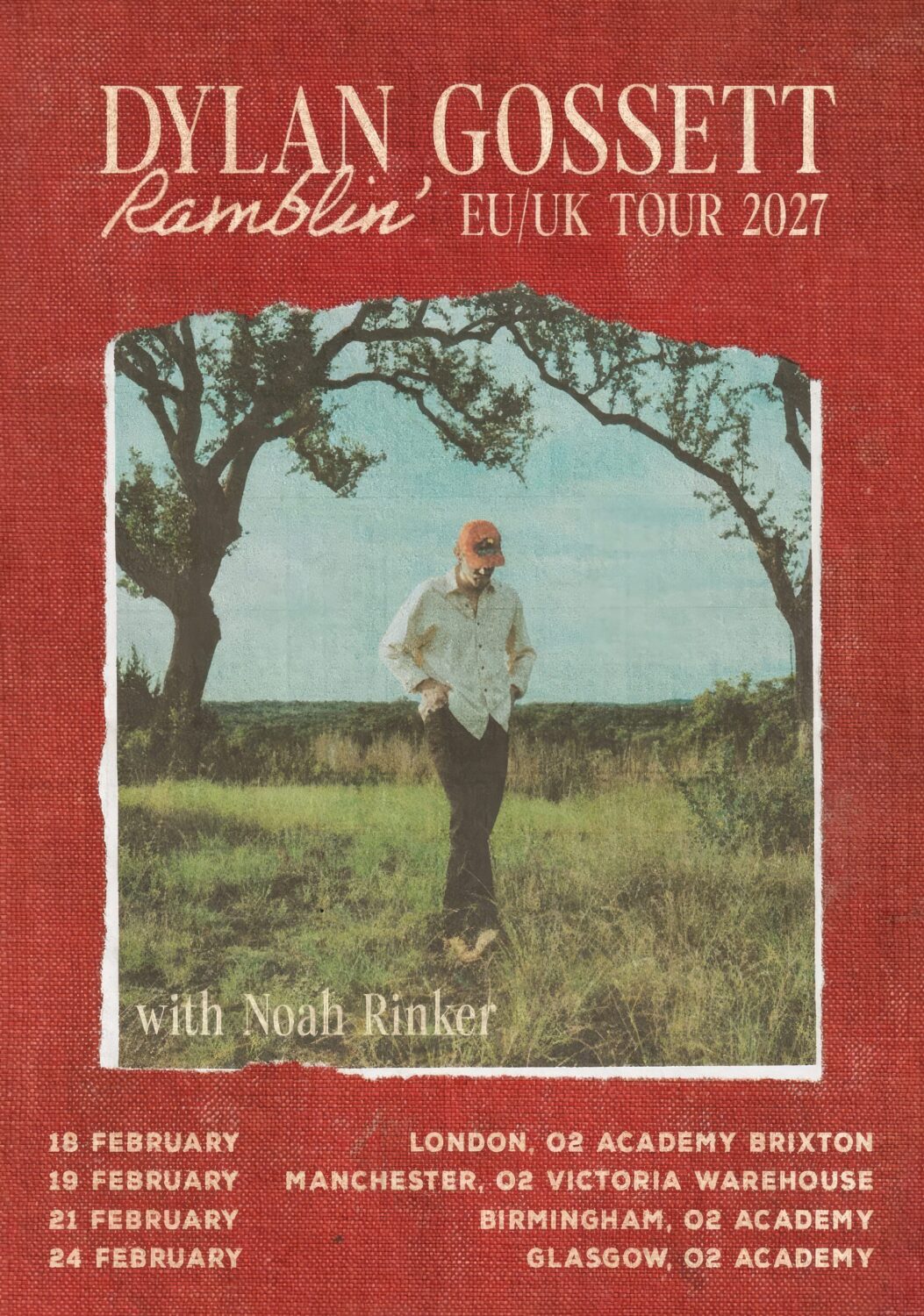 DYLAN GOSSETT Ramblin? 2027 UK Tour Poster Print