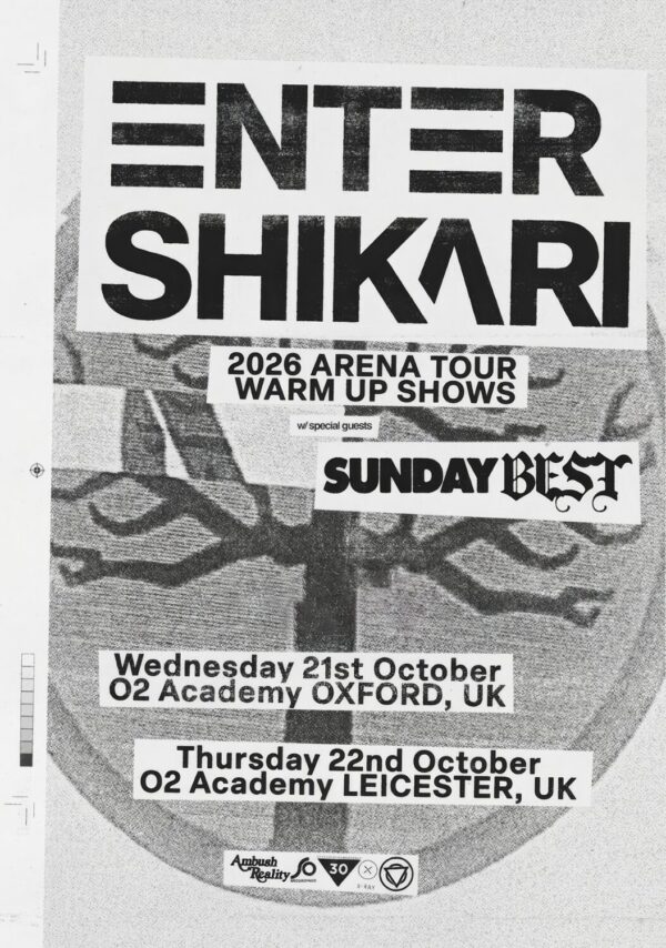 ENTER SHIKARI Loose Yourself Tour 2026 OXFORD - LEICESTER Poster