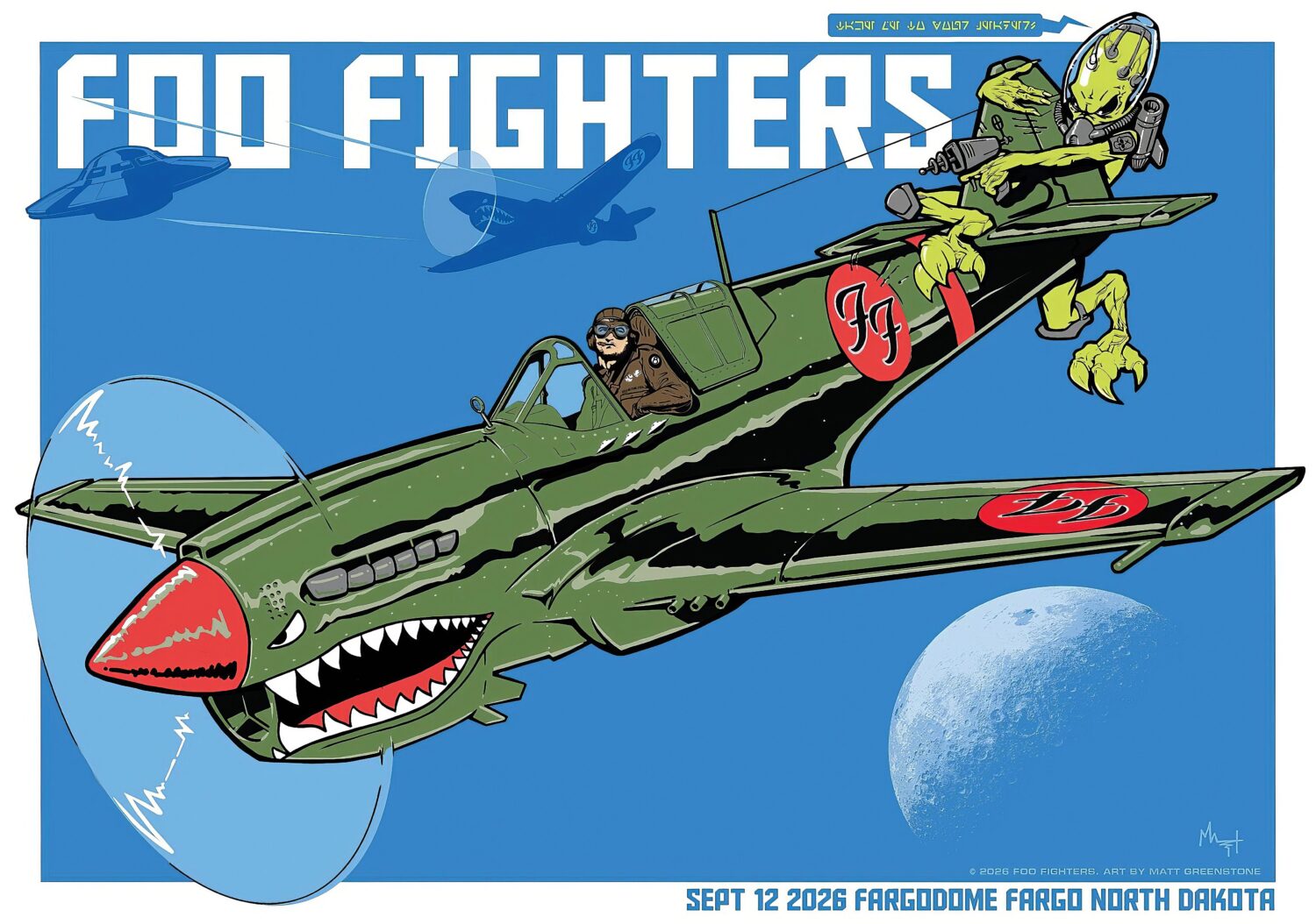 FOO FIGHTERS Take Cover 2026 Tour FARGO Fargodome - 12 September 2026 Poster Print
