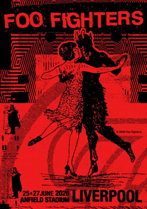 FOO FIGHTERS Take Cover 2026 Tour LIVERPOOL Anfield Stadium Poster
