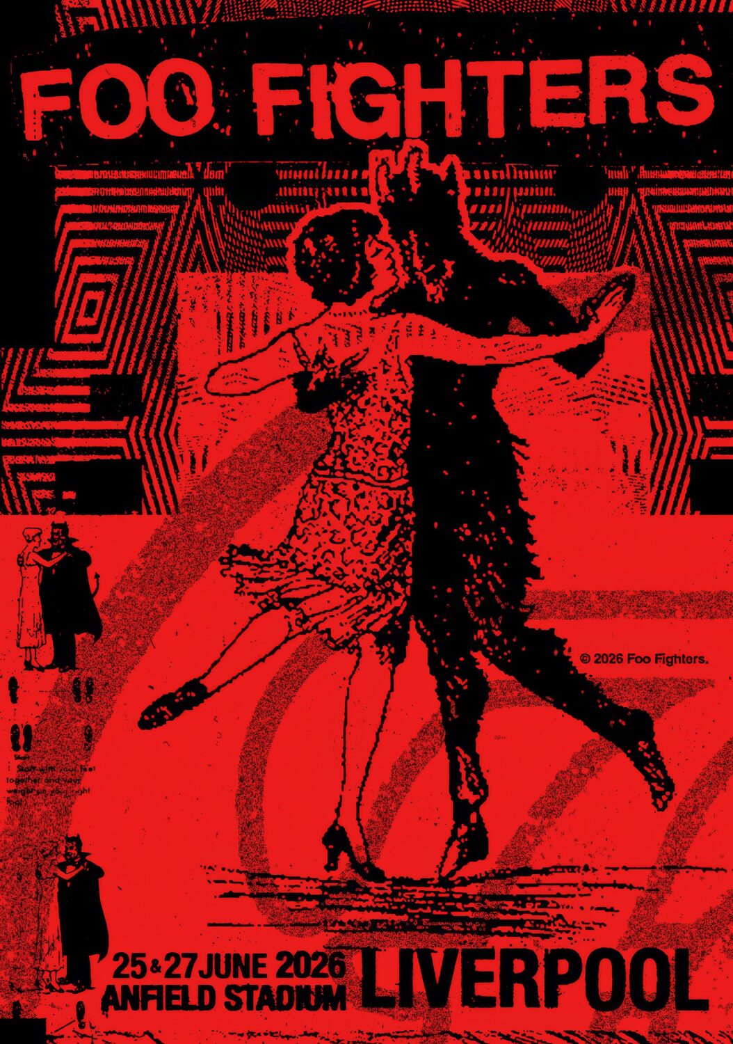 FOO FIGHTERS Take Cover 2026 Tour LIVERPOOL Anfield Stadium Poster