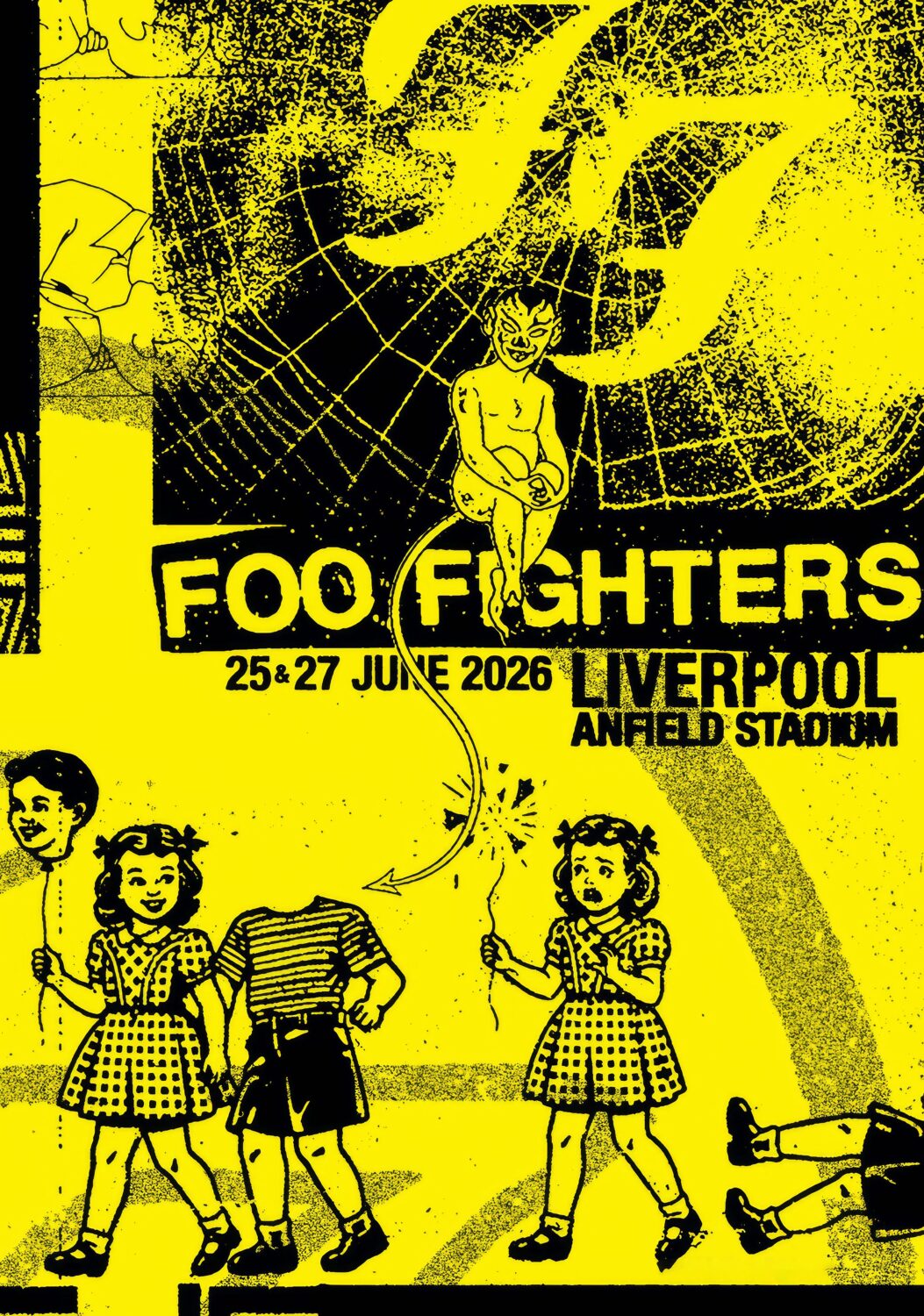 FOO FIGHTERS Take Cover 2026 Tour LIVERPOOL Anfield Stadium Poster