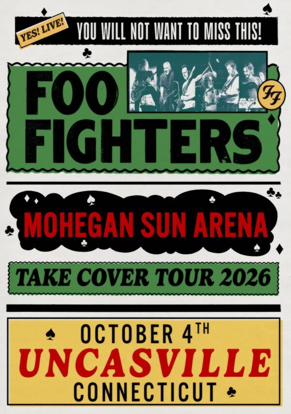 FOO FIGHTERS Take Cover 2026 Tour UNCASVILLE Mohegan Sun Arena - 4 Oct 2026 Poster Print