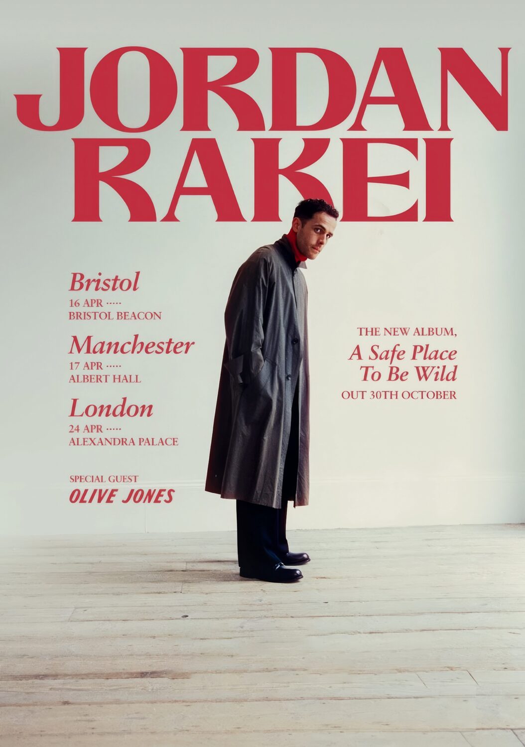 JORDAN RAKEI A Safe Place To Be Wild 2027 UK Tour Poster Print