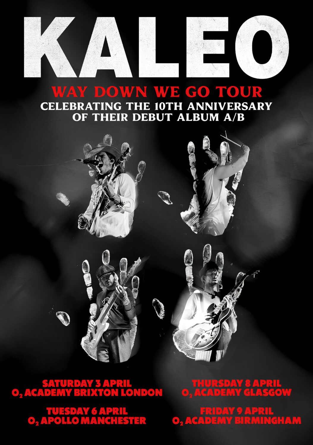 KALEO Way Down We Go 2027 UK Tour Poster