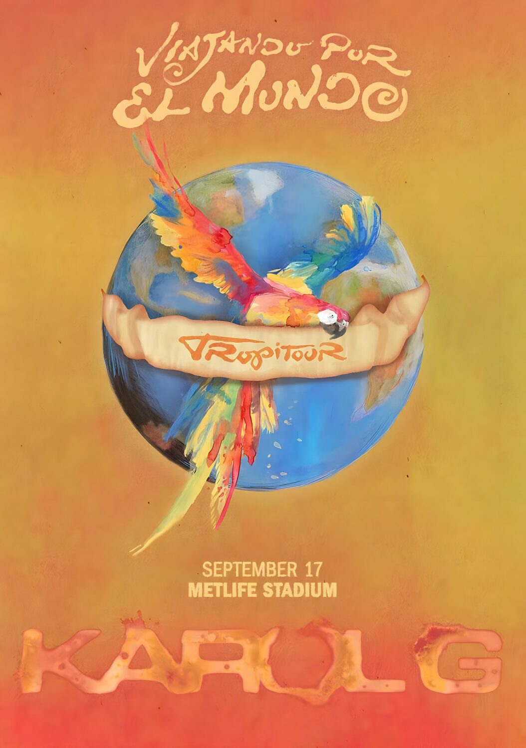 KAROL G Viajando Por El Mundo Tropitour EAST RUTHERFORD MetLife Stadium Tour Poster