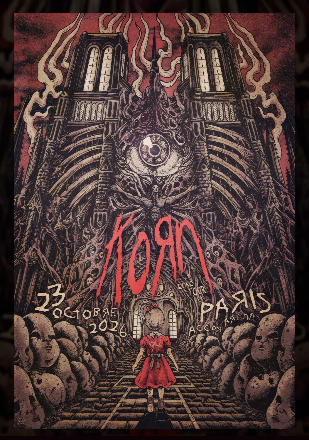 KORN Live Euro Tour PARIS Accor Arena - 23 October 2026 Poster Print