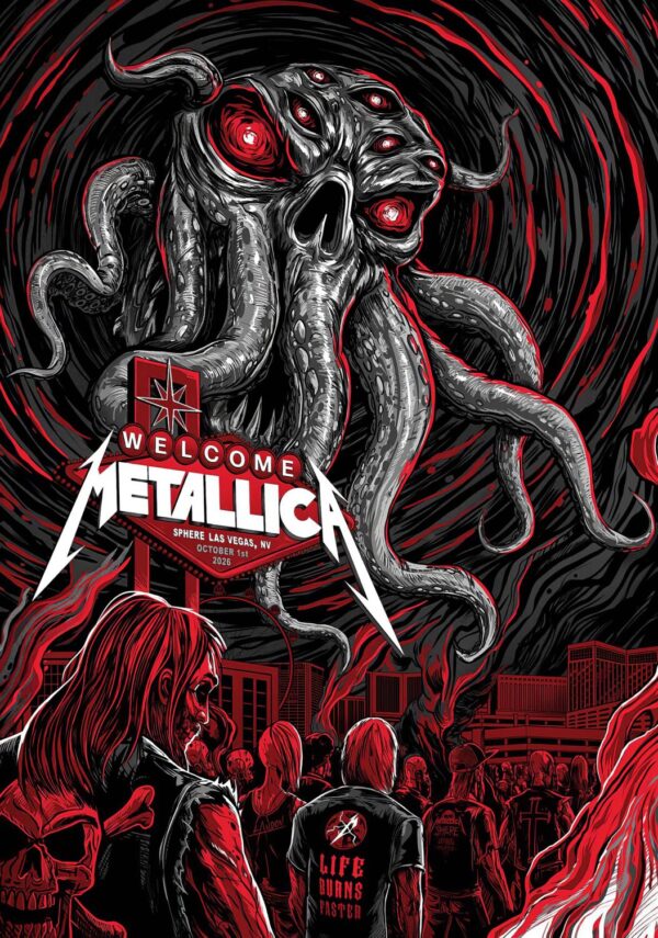 METALLICA Life Burns Faster 2026 Tour LAS VEGAS Sphere - 1 October 2026 Poster Print