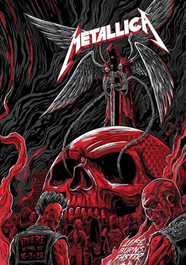 METALLICA Life Burns Faster Tour LAS VEGAS Sphere - 8 & 9 October 2026 Poster Print