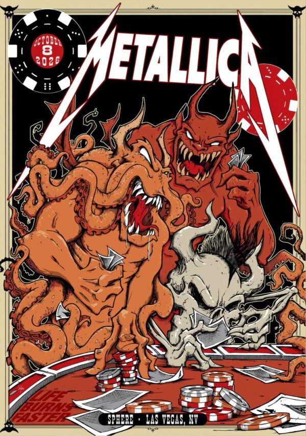 METALLICA Life Burns Faster Tour LAS VEGAS Sphere - 8 October 2026 Poster Print