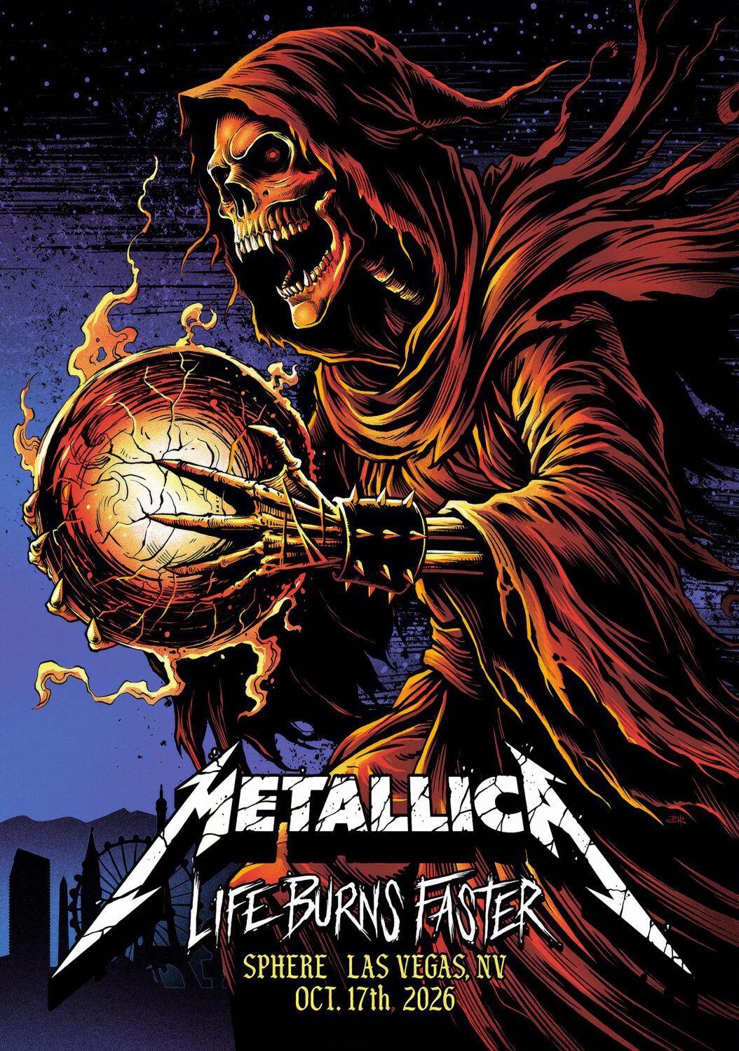 METALLICA Life Burns Faster LAS VEGAS Sphere - 17 October 2026 Poster Print